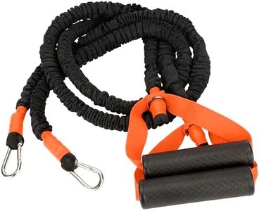 Belle Vous 2 Elastici per Allenamento - Elastico da Palestra - Set da Fitness - con Maniglie per Esercizi - per Bodybuilding e Fisioterapia - per Uomo e Donna - Nero Arancione
