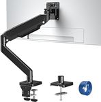 MOUNTUP Monitor Desk Mount Fits 22-42'' Heavy Duty Widescreen, Gas Spring Computer Monitor Stand for desk, Holds 4.4-33 lbs Larger Screen, Ultrawide Monitor Arm with USB, VESA Mount Clamp/Grommet Base