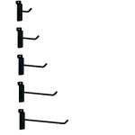 Only Hangers Commercial Grade Black Slatwall Hooks - Combo Pack of 100 Assorted Size Peg Hooks for Slatwall - (20) of Each 2",4",6", 8" and 10" Hooks