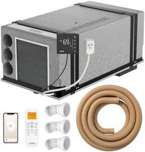 TURBRO 10,000 BTU 115V Under-Bench RV Air Conditioner with Heat Pump, Inverter AC Unit, Remote Control, Wall Pad Thermostat, 32.8 ft Air Duct, Embed Design, for Camper, RV, and Trailer
