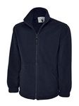 247-Clothing Ladies Fleece Jacket Plus Premium Loose Fit, Navy, UK 16