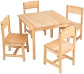 KidKraft Farmhouse Wooden Table and 4 Chairs, Kids Table and Chair Sets, Children's Playroom/Bedroom Furniture, 21421