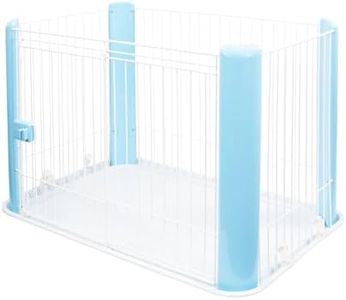 Iris Ohyama Recinto per Cani da Interno con Porta, A60cm, Blu, Plastica, Parco, Per Cucciolo, Gatti, Animali domestici, Interni, Esterni, Gabbia, Cuccia, Canile, CLS-960