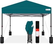 Best Choice Products 12x12ft 1-Person Setup Pop Up Canopy Tent Instant Portable Shelter w/ 1-Button Push, Case, 4 Weight Bags - Cerulean