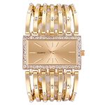 SIBOSUN Ladies Watch, Bling Bracelet Watch Lady, Rectangular Dial, Bangle Women Watch Crystal Gold Luxury Classic Skeleton Quartz Ladies Watch