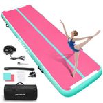 HMTAOLIFE Gymnastics Mat Air Tumble Track, 6.6/10/13/16/20ft Inflatable Training Mat for Kids, Gymnastics Air Mat Tumble Track with Air Pump for Home/Water Fun/Gym/Yoga/Training/Cheerleading