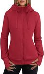 ANRABESS Womens Zip Up Hoodies Fleece Jackets Long Sleeve Sweatshirts Pockets Casual Fall Fashion Preppy Outfits Y2k Clothes Red XX-Large