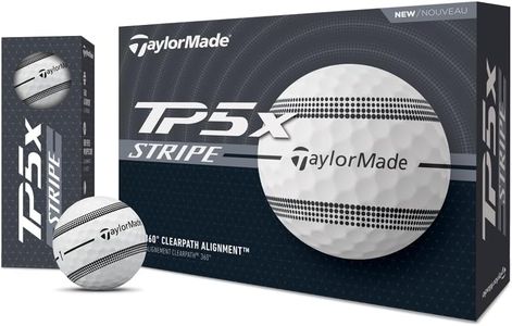 TaylorMade TP5x Stripe Golf Balls – High Visibility, 12-Pack