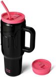 BOTTLE BOTTLE 40 oz Tumbler with Handle and Straw,Stainless Steel Vacuum Travel Mug,Car Cup with Straw, Stainless Steel Vacuum Water Bottle for Gifts Party Office Coffee (black pink)