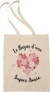 Paroles d'amour Tote Bag Femme - Cadeau Amie - Bazar d'une Super Amie - Sac Tissu - Sac en Toile Femme - Canvas Sac Tote Bag - sac de course - sac cabas