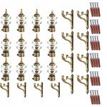 GLOXY ENTERPRISE Aluminium Double Diamond Curtain Brackets Parda Holders with Support Fittings 1 Inch Rod Pocket Finials Designer Door and Window (Antique 6 Pair)