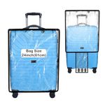 Storite 24 Inch Clear PVC Transparent Zippered Suitcase Covers Protectors, Waterproof Durable Dust Proof Anti-Scratch Travel Bags Cover Case for Wheeled Luggage Trolley Bag (58 x 29 x 41 Cm)
