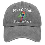 Jimmy Music Buffett Accessories Hats Its 5 Oclock Some Where Baseball Cap Mom Hat Pigment Black Womens Bucket, Pigment Gray, One Size
