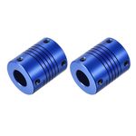 uxcell 2Pcs 10mm to 12mm Aluminum Alloy Shaft Coupling L30xD25 Flexible Coupler with Screws Beam for 3D Printer CNC Machine DIY Encoders and Motors Shaft,Blue