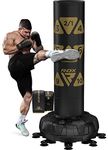 RDX XXL 150KG 6FT Target Freestanding Punch Bag with Gloves – 72” Adult Heavy Pedestal Punch Bag Set - 17 Suction Cup 8 Extended Legs Stand Base - Kick Boxing MMA Muay Thai Home Gym Fitness