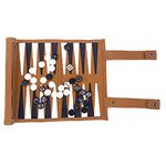 Travel Backgammon Set - Genuine Leather Backgammon Sets - Roll-Up Travel Backgammon Game -Tactical Board Game Ideas (Genuine Leather)