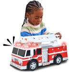 Maxx Action Large Fire Truck – Lights and Sounds Vehicle with Extendable Ladder | Motorized Drive and Soft Grip Tires | Firetruck Toys for Kids 3-8 – Sunny Days Entertainment