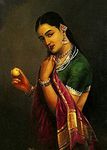 SCPmarts Canvas Print The Coquette Raja Ravi Varma Paintings ||Canvas Prints Framed on Wood (20 x 14 Inch)