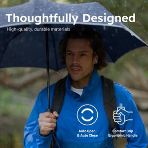 Weatherman Compact Travel Umbrella – Black, Lightweight & Windproof