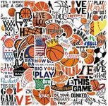 Basketball Stickers for Men Boys,50 PCS Sports Trash Talk Graffiti Vinyl Waterproof Decals for Water Bottles Computer Bicycle Skateboard Luggage Phone Pad Laptop Kids Teens Adults Stickers Pack