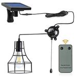 Kyson Indoor Solar Barn Lights,Solar Powered Led Shed Light with On Off Switch and Pull Cord Also E27 Socket Low Voltage 3V Replaceable Vintage Edison Bulb
