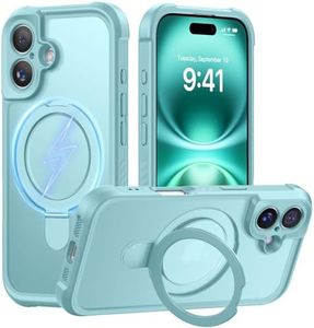 MOCCA Design for iPhone 16 Case with Magnetic Invisible Stand [Full Camera Protection] [Compatible with Magsafe] Military Drop Shockproof Translucent Matte Phone Case Cover 6.1",Blue