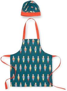 Catherine Lansfield Kitchen Christmas Nutcracker Cotton Kids Apron & Hat Set Green