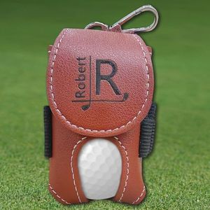 Personalized Leather Golf Bag Custom Name Golf Ball Holder Personal Golf Tee Holder Golf Gift for Men Women