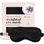 Kitsch Weighted Eye Mask for Sleeping - Lavender Weighted Sleep Mask | Satin Eye Mask for Sleeping | Stylish Eye Cover | Weighted Eye Pillow Mask | Sleeping Mask, 1 count (Black)