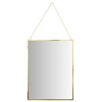 Koyal Modern Mirror Wall Decor Photo Frame Cabinet, Large 12" x 16" Hanging Tall Vertical Rectangle Wall Mirror Photo Cabinet with Lock, Gold Jewelry Armoire Bedroom Mirror