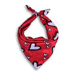 PAW LA LAND Red Heart Adjustable Dogs and Cats Bandana/Scarf Size - Medium (Necks up to 18 Inches)