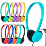 ZNXZXP Class Set Headphones for Kids Students School Classroom Headphones Bulk 15 Pack Over The Ear Adjustable with 3.5 mm Jack for Library Children Adults Office Gifts (10 Mixed Colors)