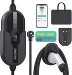 AIMILER Level 2 Electric Vehicle (EV) Charger(32Amp, 110V-240V, NEMA 14-50 Plug), 25ft Cable ETL FCC Listed Portable Indoor/Outdoor EVSE SAE J1772 EV Car Charging Station w/Delay Timer, WiFi Enabled