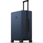 LEVEL8 Suitcase Hand Luggage Suitcases Lightweight 100% PC Trolley Case Micro-Diamond Textured Design, Carry on Luggage with 8 Spinner Wheels,TSA Approved Hard Shell Suitcase (66cm, 65L,Dark Blue )