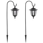 Maggift 34 Inch Hanging Solar Lights Dual Use Shepherd Hook Lights with 2 Shepherd Hooks Outdoor Solar Coach Lights, 2 Pack