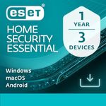 ESET HOME Security Essential | 3 Devices | 1 Year | Antivirus, Safe Banking & Browsing, Network Inspector, Webcam Protection included | Windows, MacOs & Android | Official UK Activation Code by email