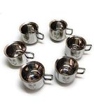 Yoshiva Stainless Steel Tea Cups Set of 6 pcs | Double Wall Tea & Coffee Cups Medium | Mini Designer Cup/Mugs Stylish Design, Cold Outside Hot Inside Tea Cup for Home & Travel