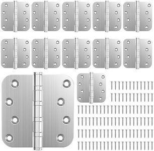 KOLET Ball Bearing Door Hinges, 4 x 4 Inches, Brushed Nickel, 12 Pack