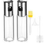 CUESVAP 2PCS Oil Spray Bottle, 100ml Glass Olive Oil Sprayer Misto for Air Fryer, Cooking, Kitchen, BBQ and Baking Oil Dispenser