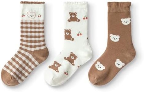 Balabala Wool Ruffle Socks for Girls 3 Pack Winter Warm Cute Seamless Kids Socks for 3-11 Years Funny Fashion Comfort