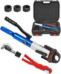 DEXSO 3P-00RRY9-VC Copper Tube Fittings Crimping Tool with 1/2", 3/4", 1"Jaw Copper Pipe Press Crimpers, Pex Crimping Tool