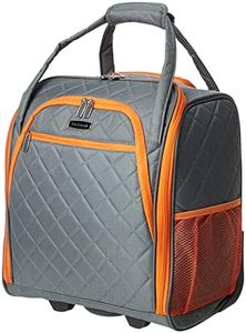 Rockland Melrose Upright Wheeled Underseater Carry-on Luggage, Charcoal, Carry-On 16-Inch, Melrose Upright Wheeled Underseater Carry-on Luggage