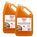 Apple Cider 2L Vinegar – 1 Bottle 1L (PACK OF 2) = 2L – Packed in Canada by Local Canadian Business – Kosher Certified – All-Natural Vinegar for Cooking, Pickling, and Wellness Uses - PACK OF 2