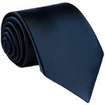 Beaface Men's Tie Solid Color Neckties For Men Business Wedding Formal Ties (Navy)