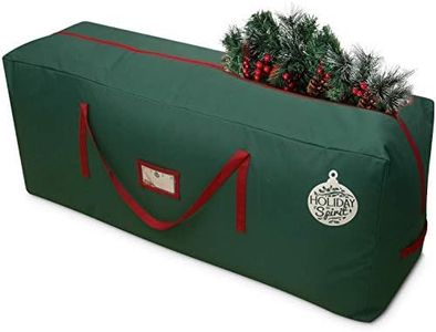 HOLIDAY SPIRIT Heavy Duty Canvas Bags for Christmas Tree - Waterproof Storage Bag with Reinforced Handles and Dual Zipper for 9 Ft Tree - 600D Oxford Material Protects from Dust and Moisture, Green