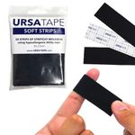 URSA Tape Stretchy Moleskin Fabric Tape | 30 Blister Tape Strips, Heavy-Duty Blister Prevention Tape, No-Residue Blister Bandages for Feet & Body Tape for Fabric | Black Moleskin Tape (3.14 x 0.98in)