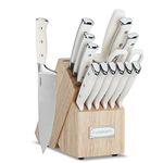 Cuisinart 15-Piece Knife Set with Block, High Carbon Stainless Steel, Forged Triple Rivet, Natural C77CTR-15P