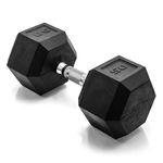 CAP Barbell 50 lb Rubber Coated Hex Dumbbell