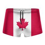 DXTDCMMe Canadian Flag Men Swimwear Swimsuits Surf Board Boxer Shorts Trunks, Black, Large