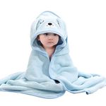 HiABsee Baby Towels with Hood Ultra Soft Hooded Baby Towels Newborn, Unique Animal Design Baby Bath Towel for Boy and Girl, Blue Dog